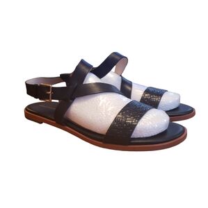 Cole Hann Fawn Black Flat Sandals size 9.5